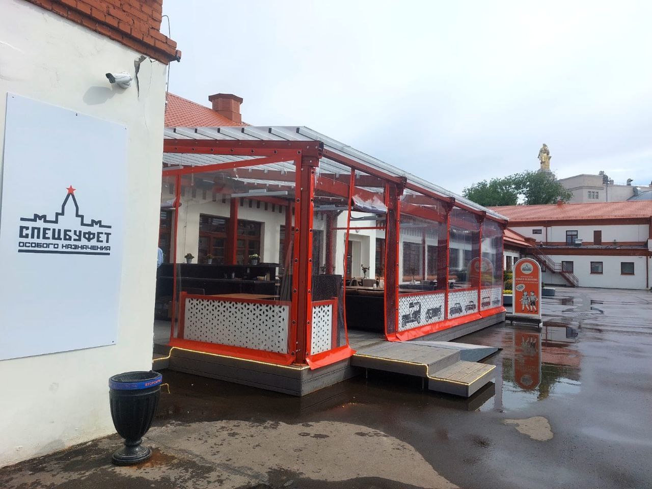 ПВХ шторы для летней террасы кафе в посёлке Бурмакино
